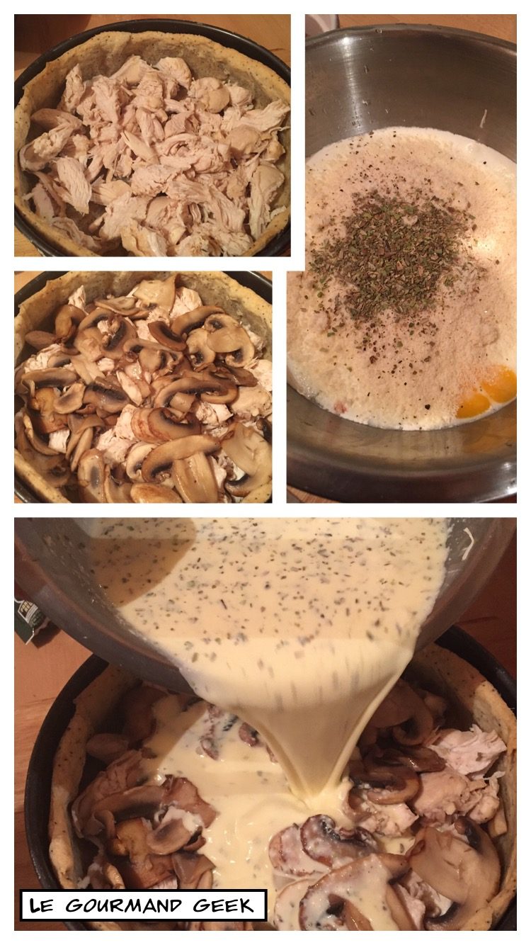 Ma tarte au poulet et champignons